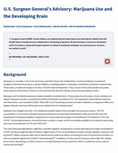 Surgeon General's Advisory