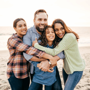 Parents with their kids