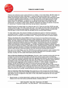 Tobacco Harms to Youth