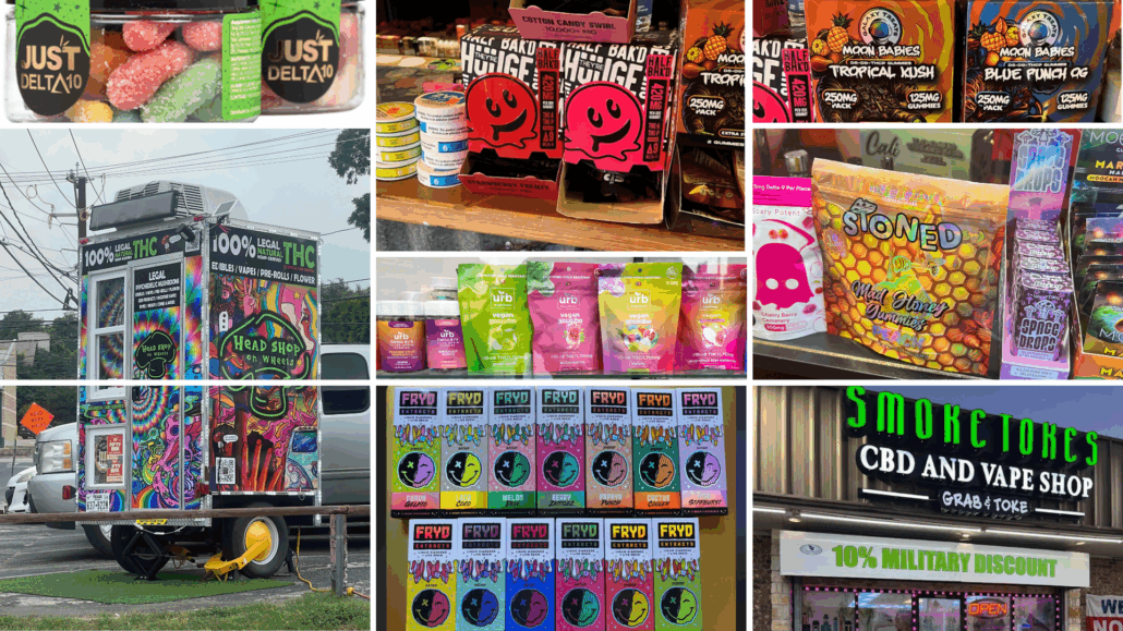A variety of intoxicating cannabis products available in Texas